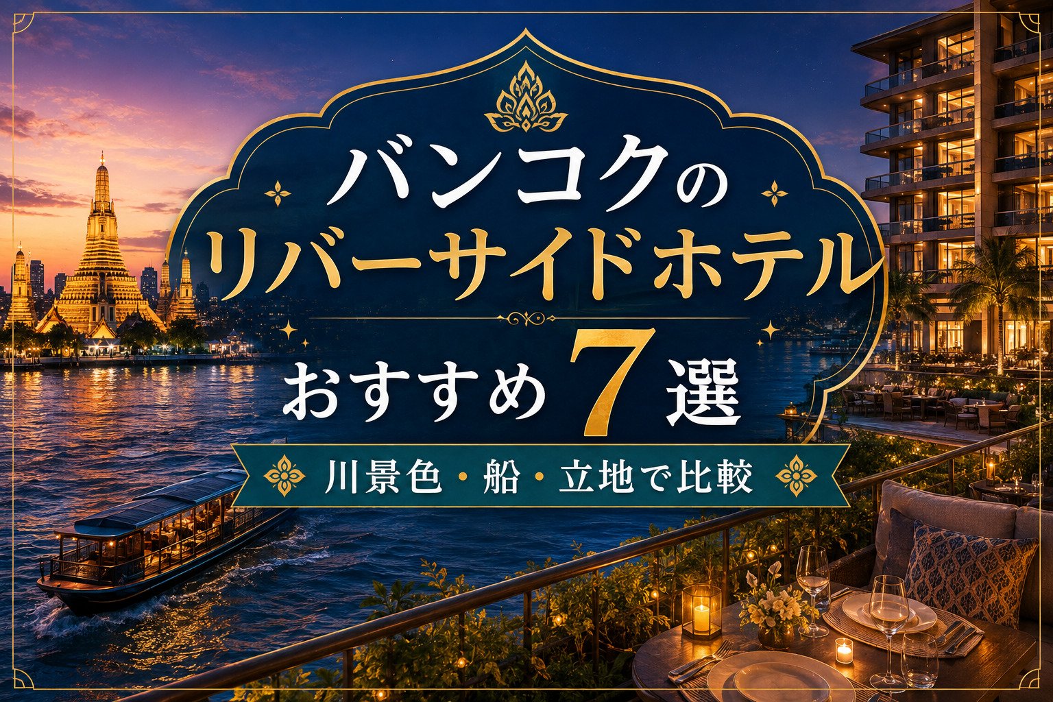 バンコクのリバーサイドホテルおすすめ7選｜川景色・船・立地で比較